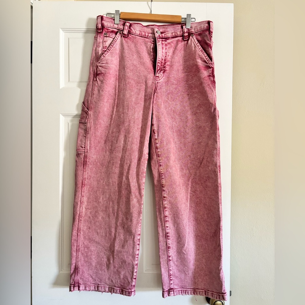 GAP Pink Carpenter Mid Rise Jeans